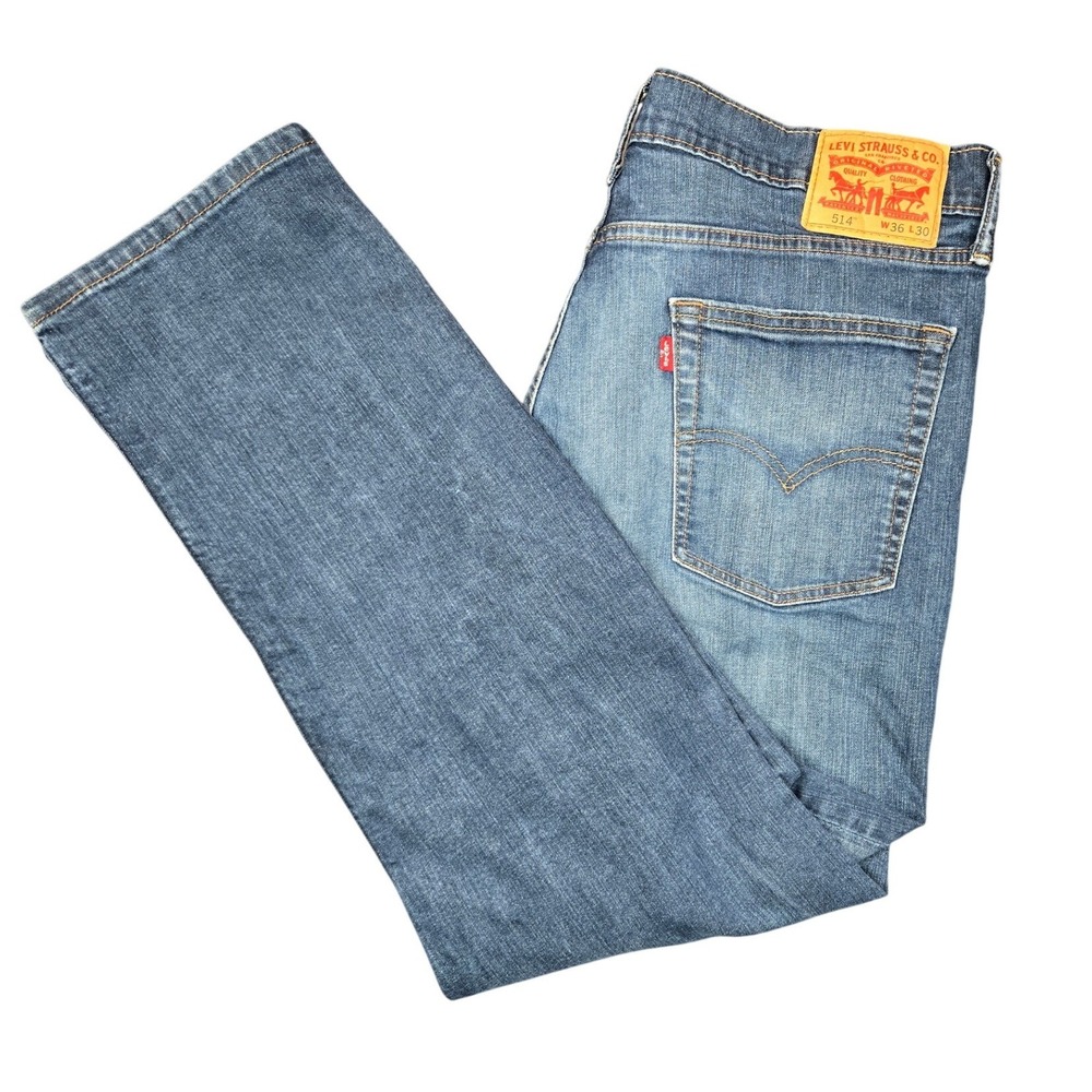 Levi‎ Strauss Co Mens 514 Straight Fit Jeans Blue W36 L30 Cotton Blend